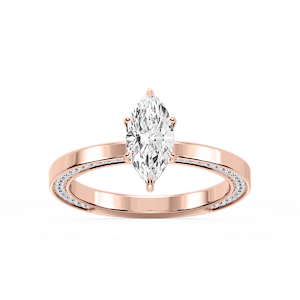 Payton Marquise Lab Grown Diamond Pave Profile Side Stone Engagement Ring