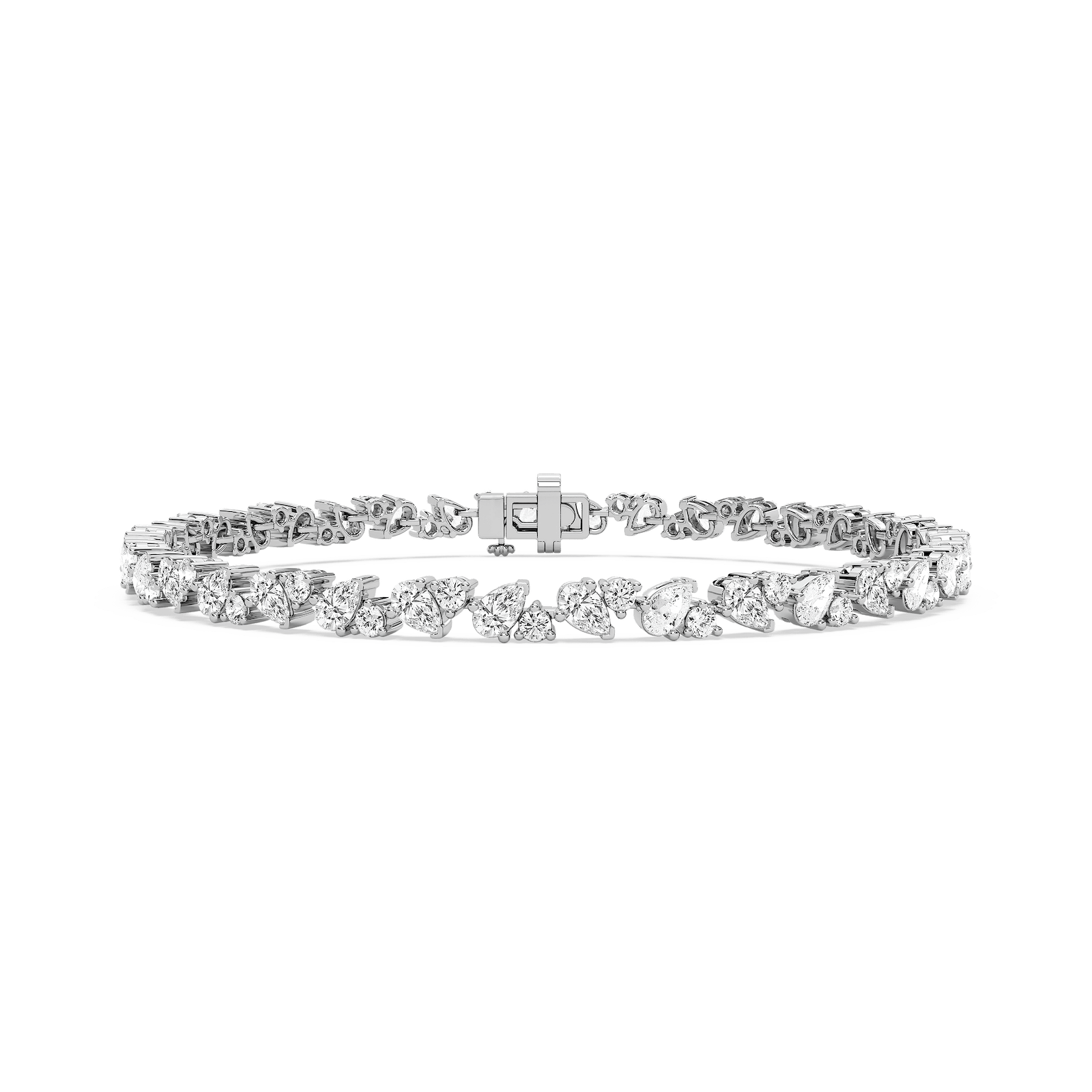 4 ¹⁄₃ ctw Round and Pear Lab Grown Diamond Duo Tennis Bracelet - 7 Inches