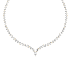 40 ctw Pear Lab Grown Diamond Chevron Tennis Necklace - 18 Inches