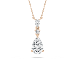 2 ¼ ctw Pear and Round Lab Grown Diamond Teardrop  Pendant - 18 Inches