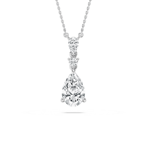 2 ¼ ctw Pear and Round Lab Grown Diamond Teardrop  Pendant - 18 Inches