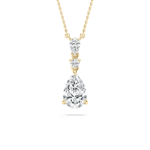 2 ¼ ctw Pear and Round Lab Grown Diamond Teardrop  Pendant - 18 Inches
