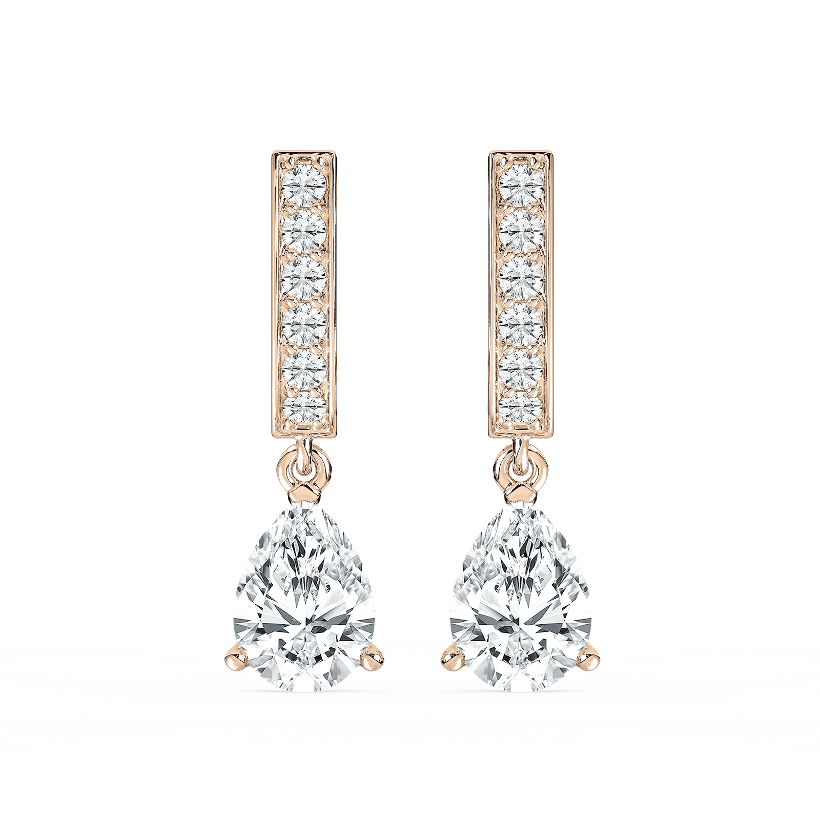 1 ⅔ ctw Pear Lab Grown Diamond Drop Earrings