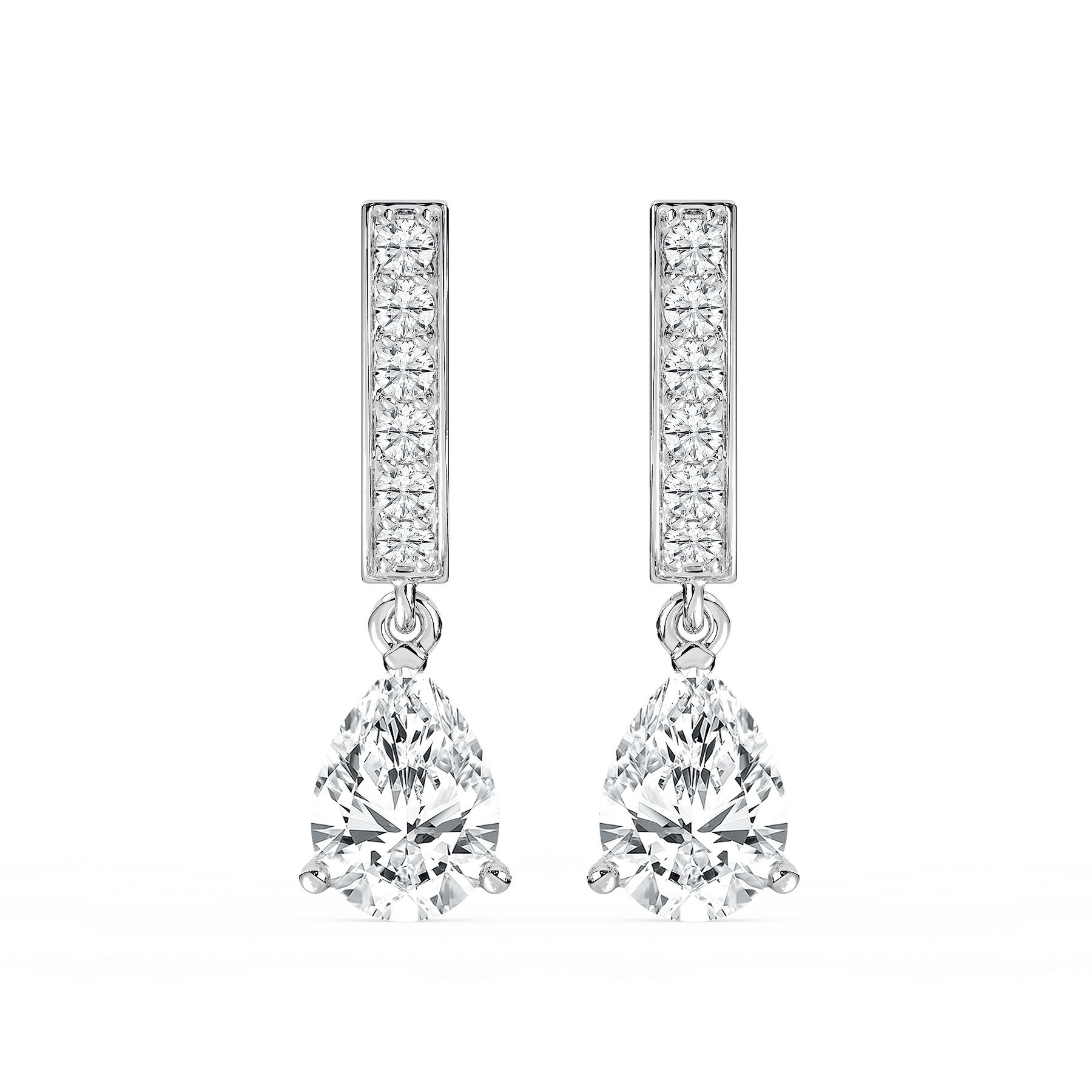 1 ⅔ ctw Pear Lab Grown Diamond Drop Earrings