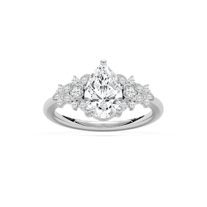 Amal 1 ²⁄₃ ctw Lab Grown Diamond Floral Side Stone Engagement Ring