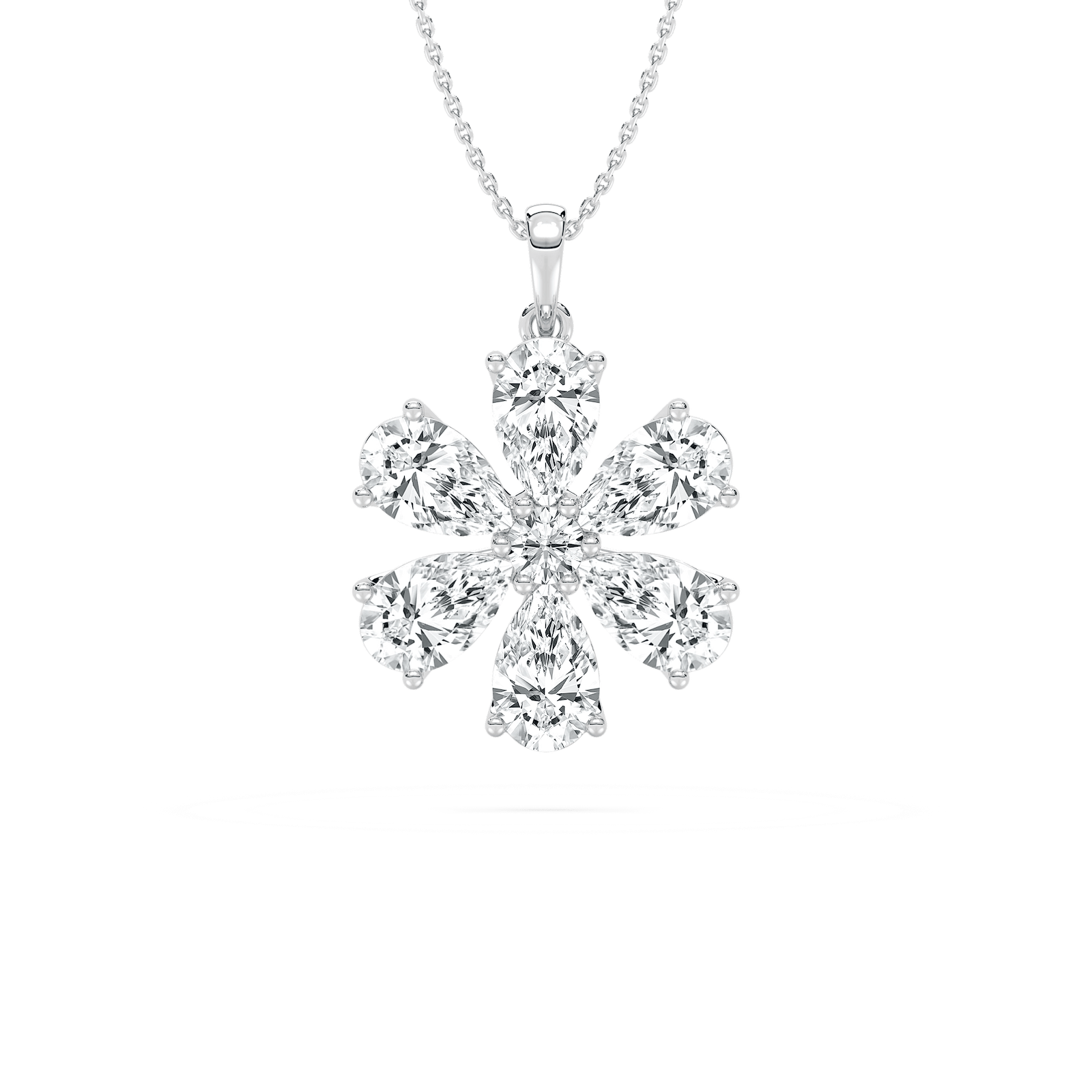 Pear Flower Pendant in Rose Gold