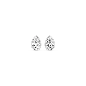 Pear Lab Grown Diamond Bezel Set Certified Stud Earrings