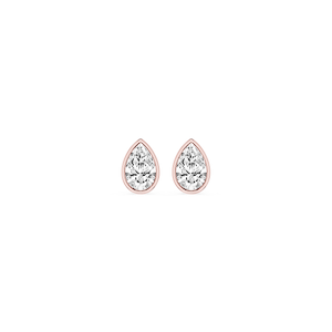 Pear Lab Grown Diamond Bezel Set Stud Earrings