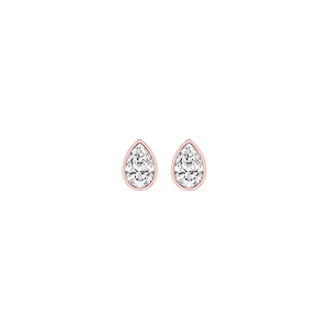 Pear Lab Grown Diamond Bezel Set Stud Earrings