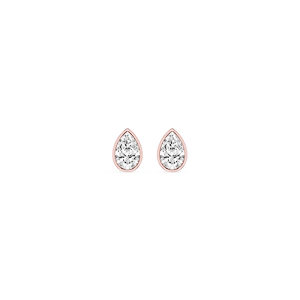 Pear Lab Grown Diamond Bezel Set Stud Earrings