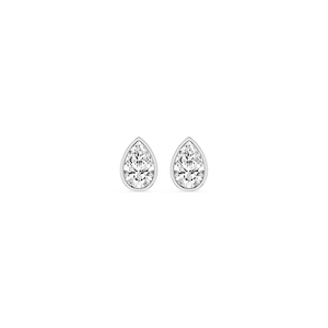 Pear Lab Grown Diamond Bezel Set Stud Earrings