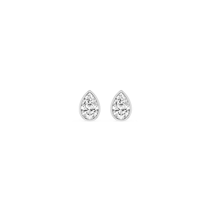 Pear Lab Grown Diamond Bezel Set Stud Earrings