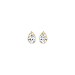 Pear Lab Grown Diamond Bezel Set Stud Earrings