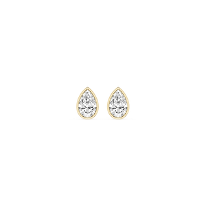 Pear Lab Grown Diamond Bezel Set Stud Earrings