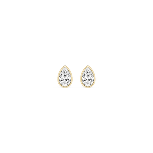 Pear Lab Grown Diamond Bezel Set Stud Earrings