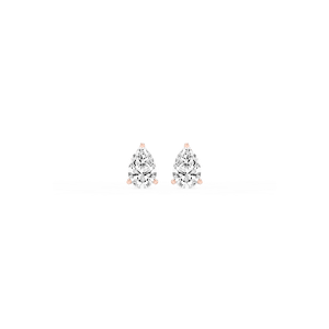 Pear Certified Lab Grown Diamond Classic Three Prong Martini Stud Earrings