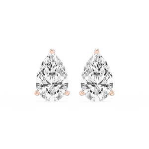 Pear Lab Grown Diamond Classic Three Prong Martini Stud Earrings