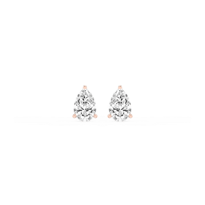 Pear Lab Grown Diamond Classic Three Prong Martini Stud Earrings