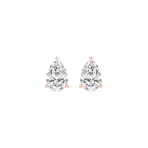 Pear Lab Grown Diamond Classic Three Prong Martini Stud Earrings