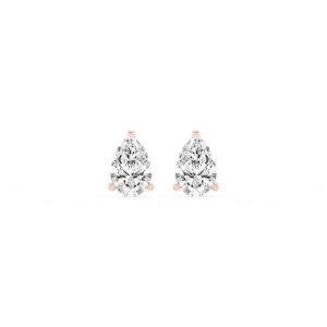 Pear Lab Grown Diamond Classic Three Prong Martini Stud Earrings