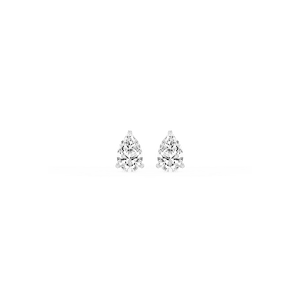 Pear Lab Grown Diamond Classic Three Prong Martini Stud Earrings