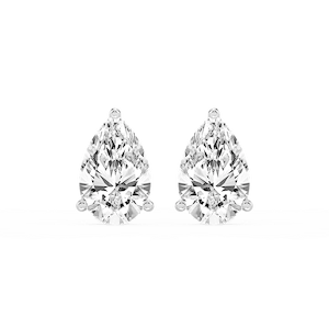 Pear Lab Grown Diamond Classic Three Prong Martini Stud Earrings