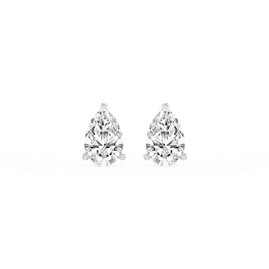 Pear Lab Grown Diamond Classic Three Prong Martini Stud Earrings