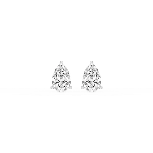 Pear Lab Grown Diamond Classic Three Prong Martini Stud Earrings