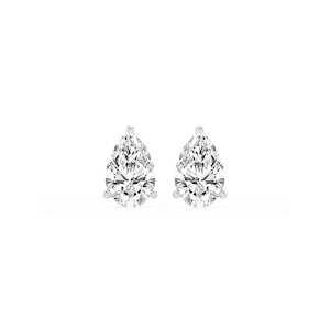 Pear Lab Grown Diamond Classic Three Prong Martini Stud Earrings
