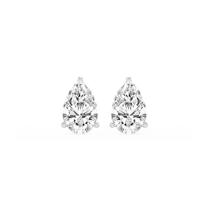 Pear Lab Grown Diamond Classic Three Prong Martini Stud Earrings