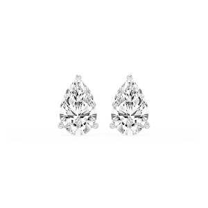 Pear Lab Grown Diamond Classic Three Prong Martini Stud Earrings
