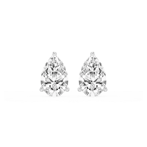 Pear Lab Grown Diamond Classic Three Prong Martini Stud Earrings