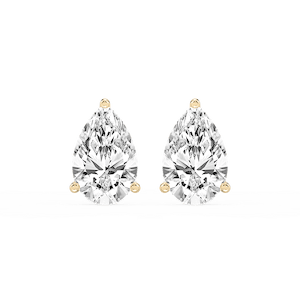Pear Lab Grown Diamond Classic Three Prong Martini Stud Earrings