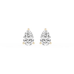 Pear Lab Grown Diamond Classic Three Prong Martini Stud Earrings