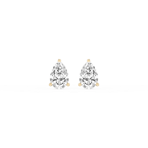 Pear Lab Grown Diamond Classic Three Prong Martini Stud Earrings