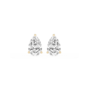 Pear Lab Grown Diamond Classic Three Prong Martini Stud Earrings