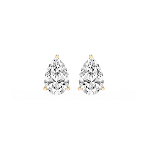 Pear Lab Grown Diamond Classic Three Prong Martini Stud Earrings