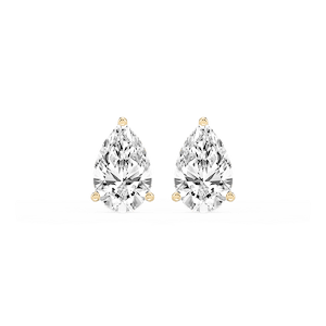Pear Lab Grown Diamond Classic Three Prong Martini Stud Earrings