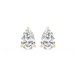 Pear Lab Grown Diamond Classic Three Prong Martini Stud Earrings