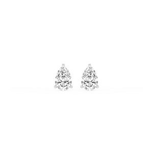 Pear Lab Grown Diamond Classic Three Prong Martini Threaded Stud Earrings