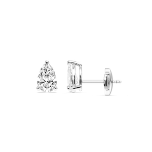Pear Certified Lab Grown Diamond Claw Prong Guardian Back Martini Stud Earrings