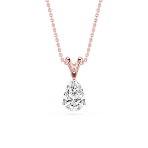 Pear Lab Grown Diamond Double Bail Pendant - 16 to 18 Inches