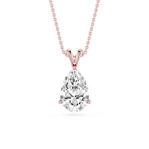 Pear Lab Grown Diamond Double Bail Pendant - 16 to 18 Inches