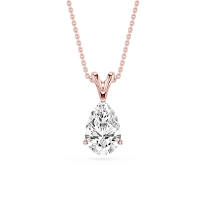 Pear Lab Grown Diamond Double Bail Pendant - 16 to 18 Inches