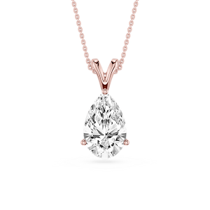 Pear Lab Grown Diamond Double Bail Pendant - 16 to 18 Inches