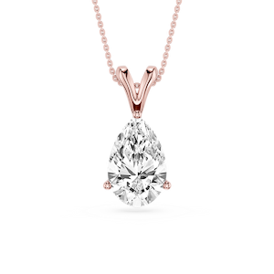 Pear Lab Grown Diamond Double Bail Pendant - 16 to 18 Inches