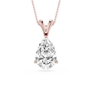 Pear Lab Grown Diamond Double Bail Pendant - 16 to 18 Inches