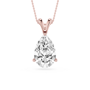 Pear Lab Grown Diamond Double Bail Pendant - 16 to 18 Inches
