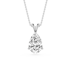 Pear Lab Grown Diamond Double Bail Pendant - 16 to 18 Inches