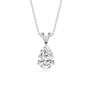 Pear Lab Grown Diamond Double Bail Pendant - 16 to 18 Inches